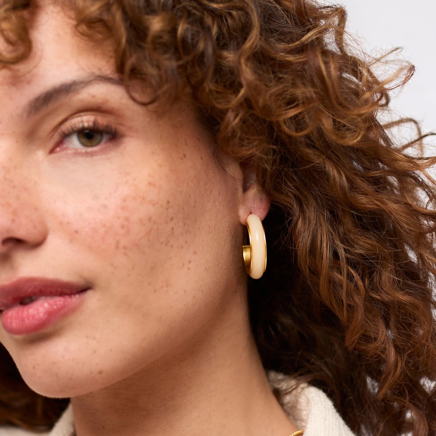 Carnaby Hoop Earrings, Tortoiseshell - Medium