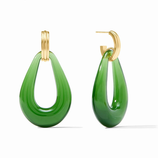 Julie Vos Carnaby Doorknocker Earring - Palmetto Green