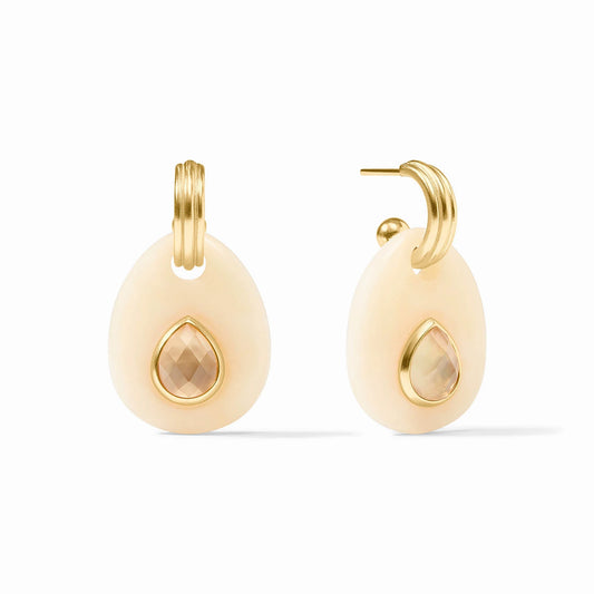 Julie Vos Carnaby Hoop & Charm Earring - Ivory