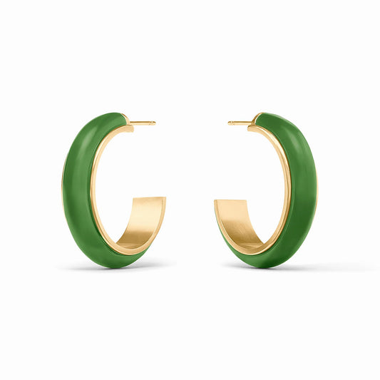 Julie Vos Carnaby Hoop Earrings - Palmetto Green - Medium