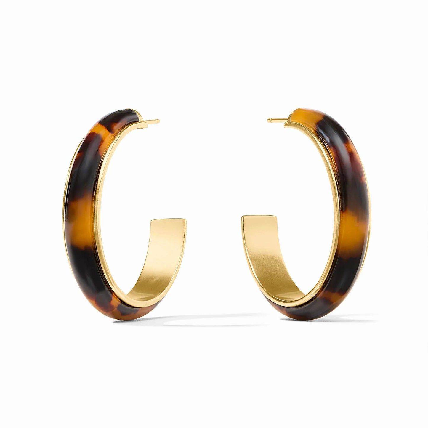 Julie Vos Carnaby Hoop Earrings - Tortoiseshell , Large