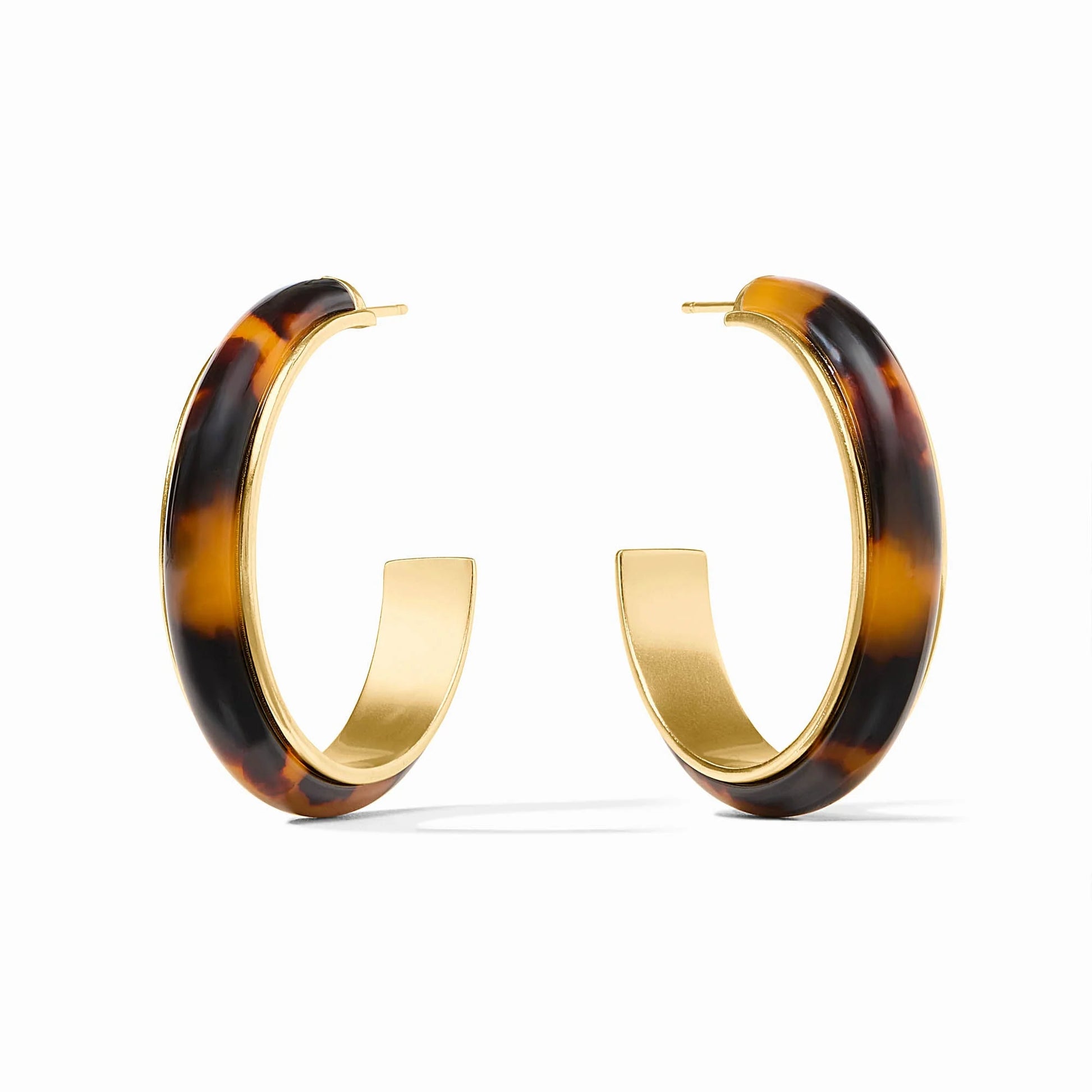 Julie Vos Carnaby Hoop Earrings - Tortoiseshell , Large
