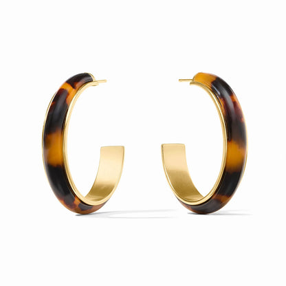Julie Vos Carnaby Hoop Earrings - Tortoiseshell , Large