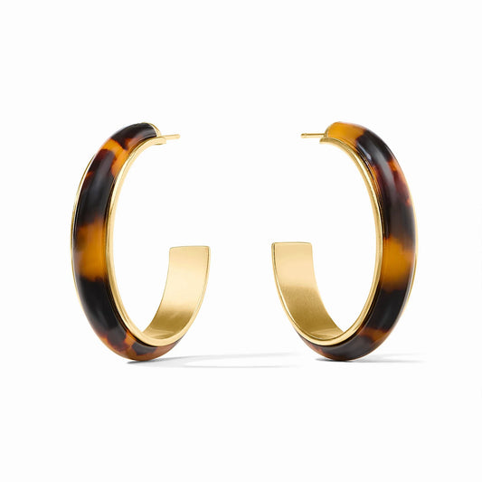 Julie Vos Carnaby Hoop Earrings - Tortoiseshell , Large