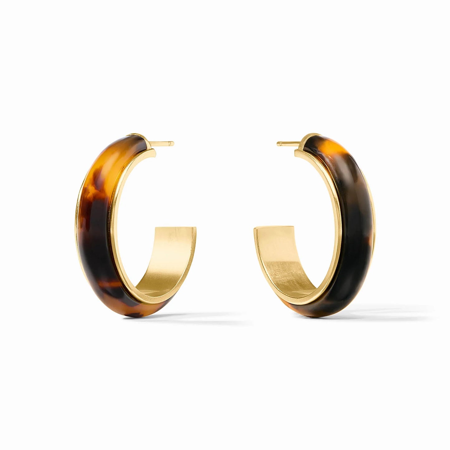 Julie Vos Carnaby Hoop Earrings, Tortoiseshell - Medium