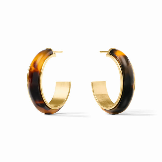 Julie Vos Carnaby Hoop Earrings, Tortoiseshell - Medium