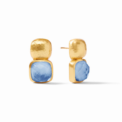 Julie Vos Catalina Earring Iridescent Chalcedony Blue
