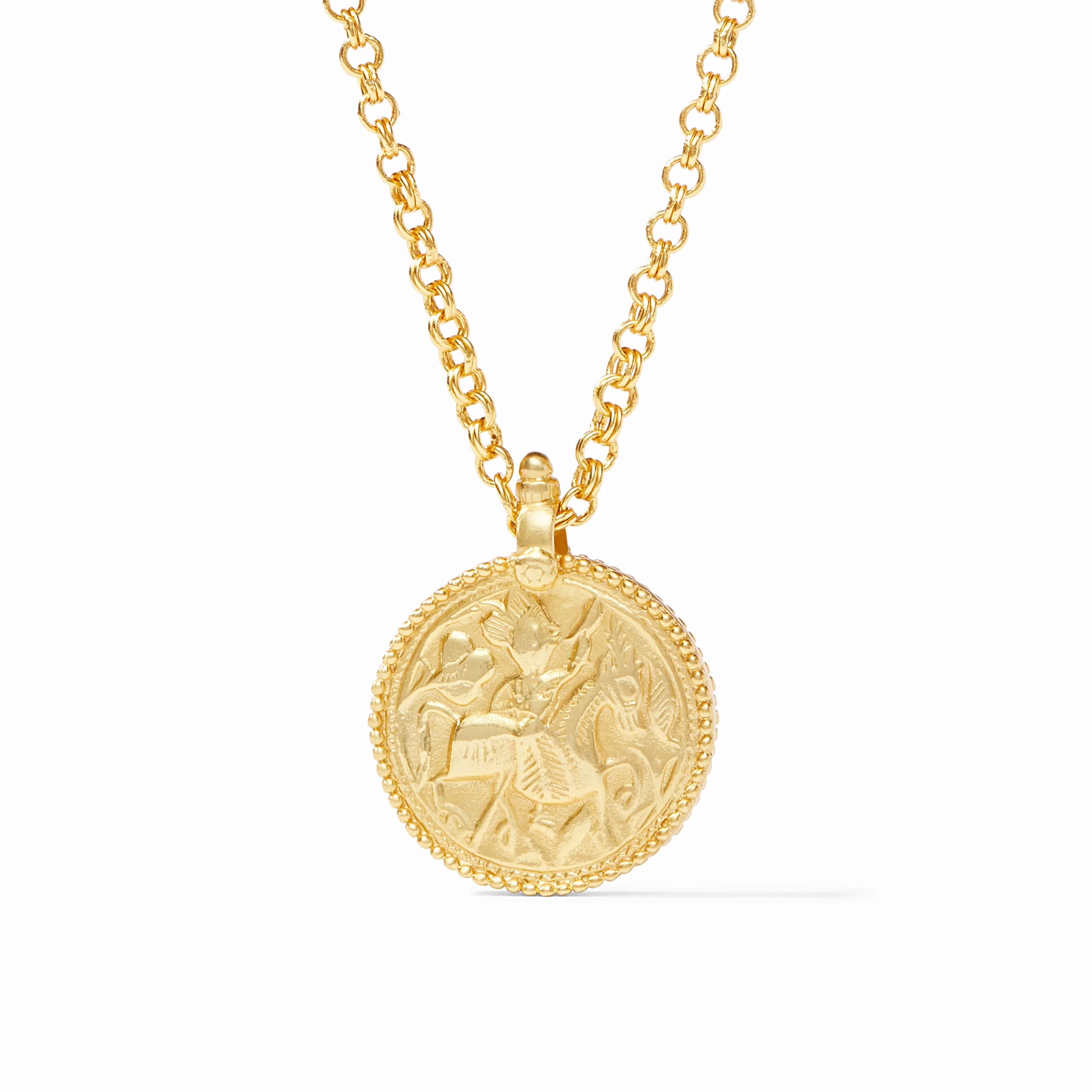 Julie Vos Coin Pendant Gold Necklace Long