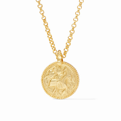 Julie Vos Coin Pendant Gold Necklace Long
