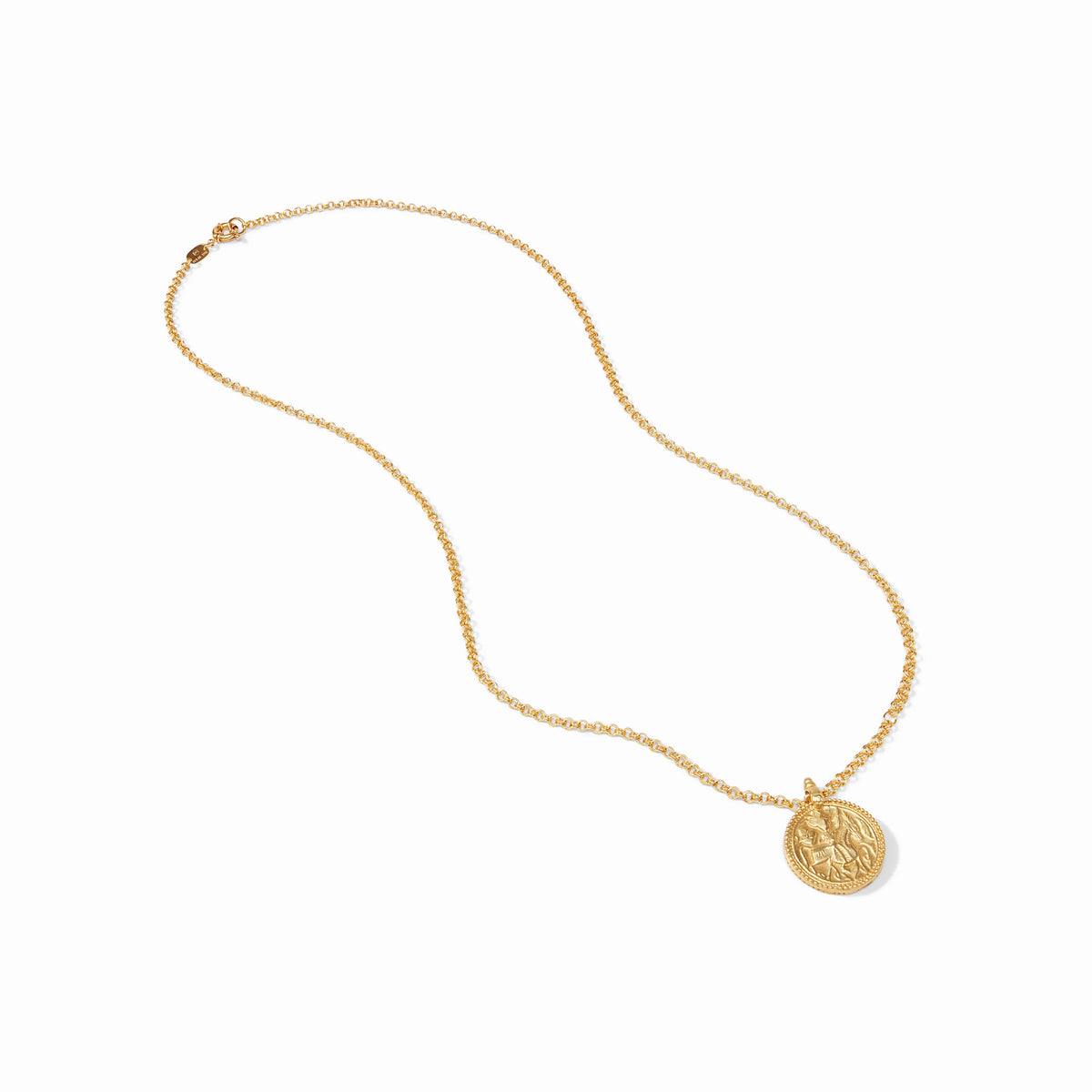 Julie Vos Coin Pendant Gold Necklace Long