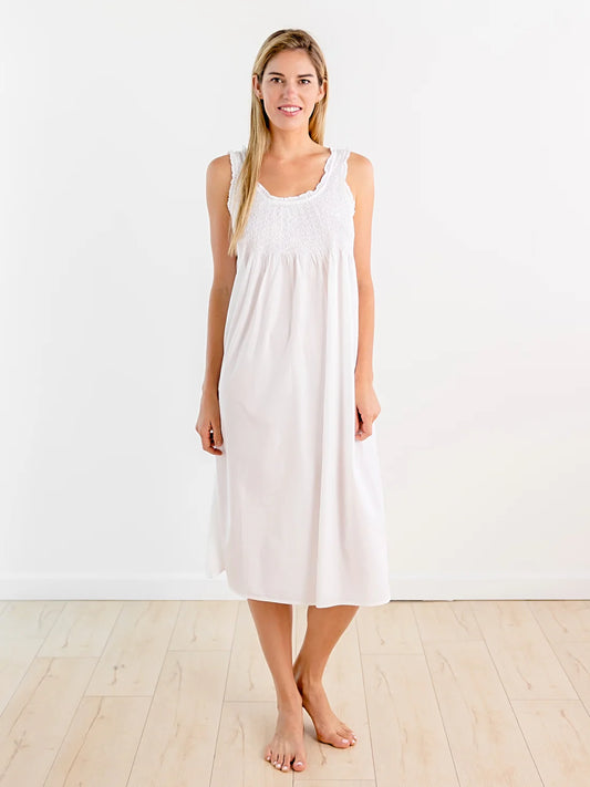 Jacaranda Constance White Cotton Nightgown