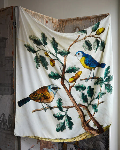 John Derian Bluebird Acorn Silk Scarf