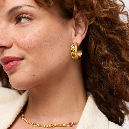 Dolce Stone Hoop Earrings - Medium