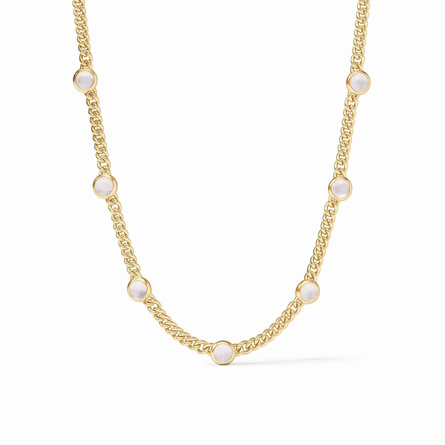 Julie Vos Dolce Delicate Station Necklace - Iridescent Clear Crystal