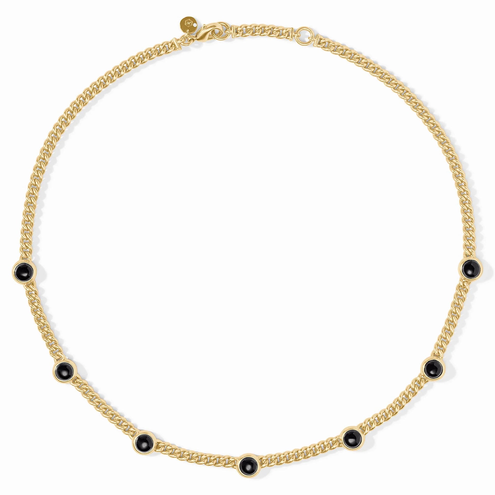 Julie Vos Dolce Delicate Station Necklace - Obsidian black