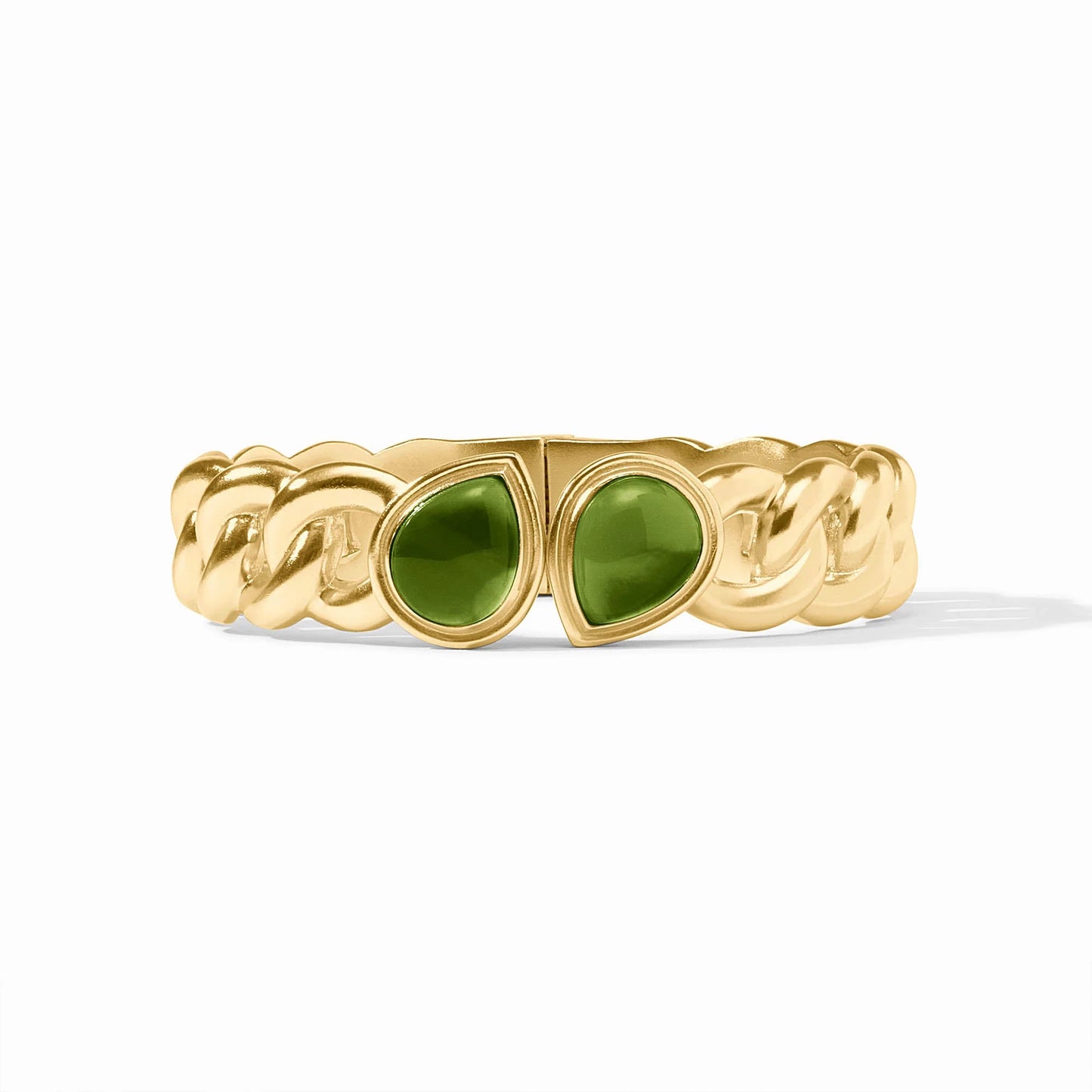 Julie Vos Dolce Hinge Bangle- Iridescent Palmetto Green
