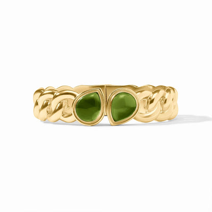 Julie Vos Dolce Hinge Bangle- Iridescent Palmetto Green