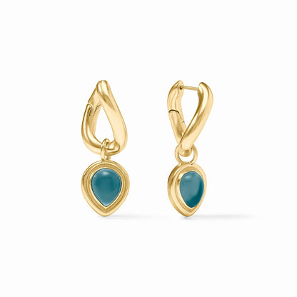 Julie Vos Dolce Hoop & Charm Earring - Iridescent Montana Blue