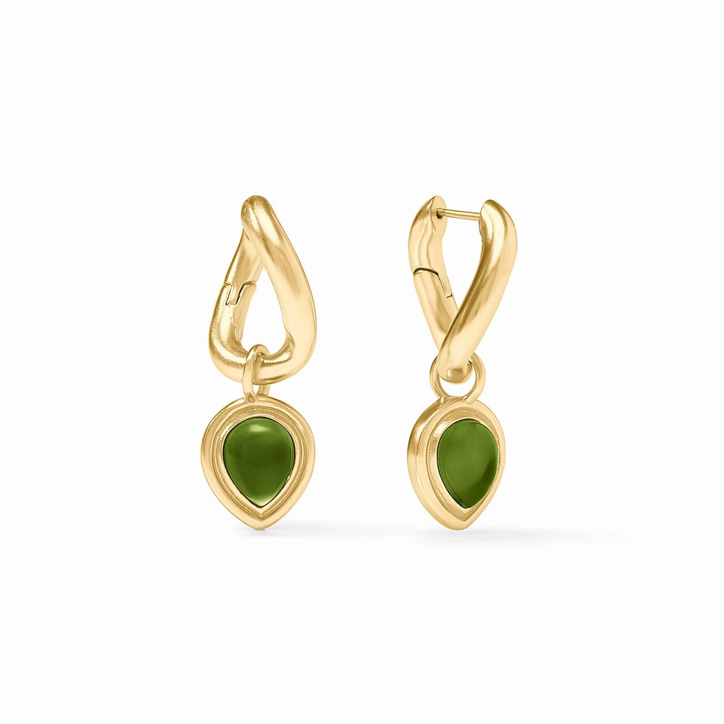 Julie Dolce Hoop & Charm Earring -Iridescent Palmetto Green