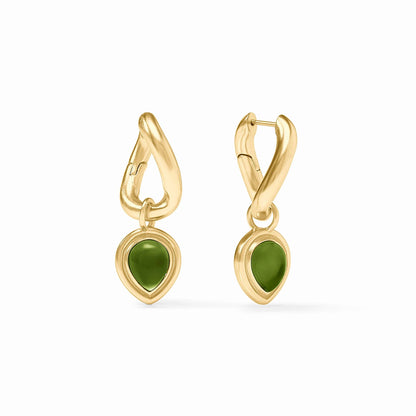Julie Dolce Hoop & Charm Earring -Iridescent Palmetto Green