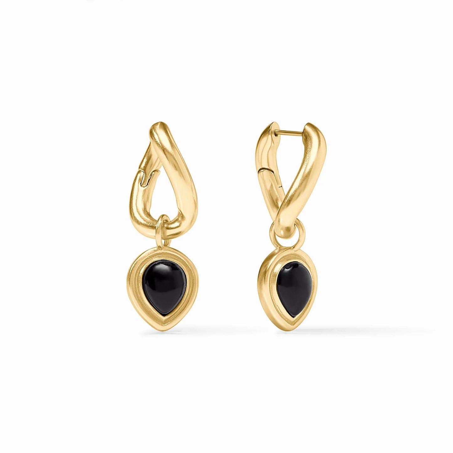 Julie Dolce Hoop & Charm Earring - Obsidian Black