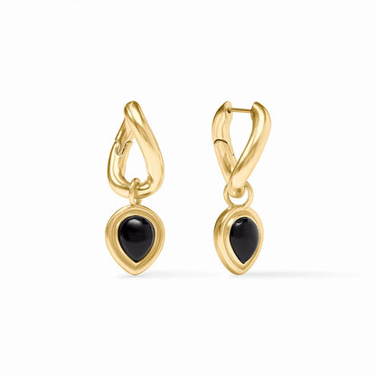 Julie Dolce Hoop & Charm Earring - Obsidian Black