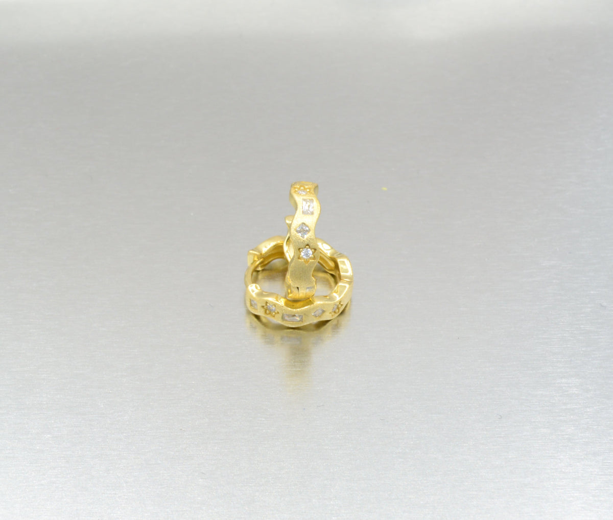AJS Design Huggie Earring with Cubic Zirconia