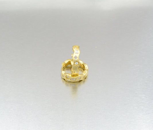 AJS Design Huggie Earring with Cubic Zirconia