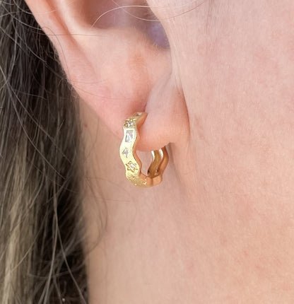 AJS Design Huggie Earring with Cubic Zirconia