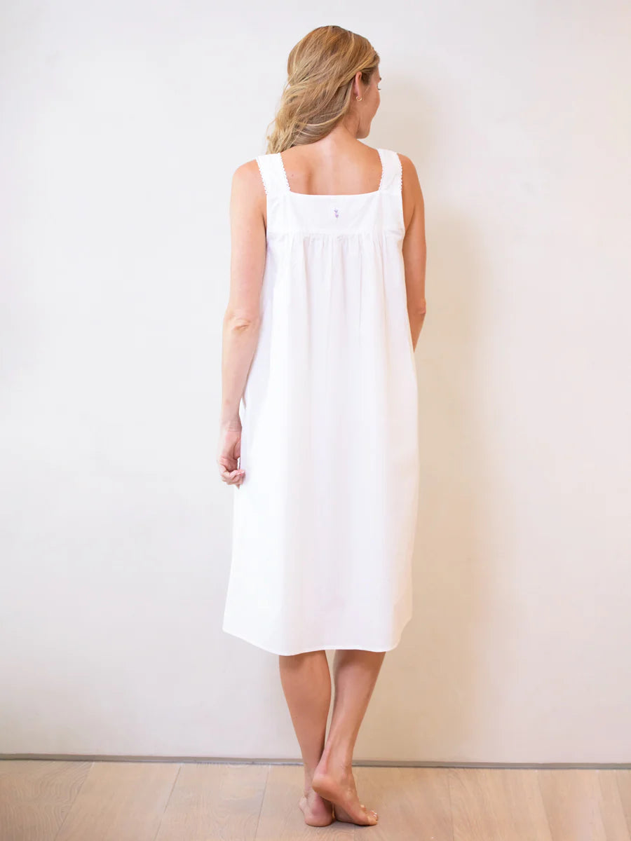 Jacaranda Living Violet White Cotton Nightgown