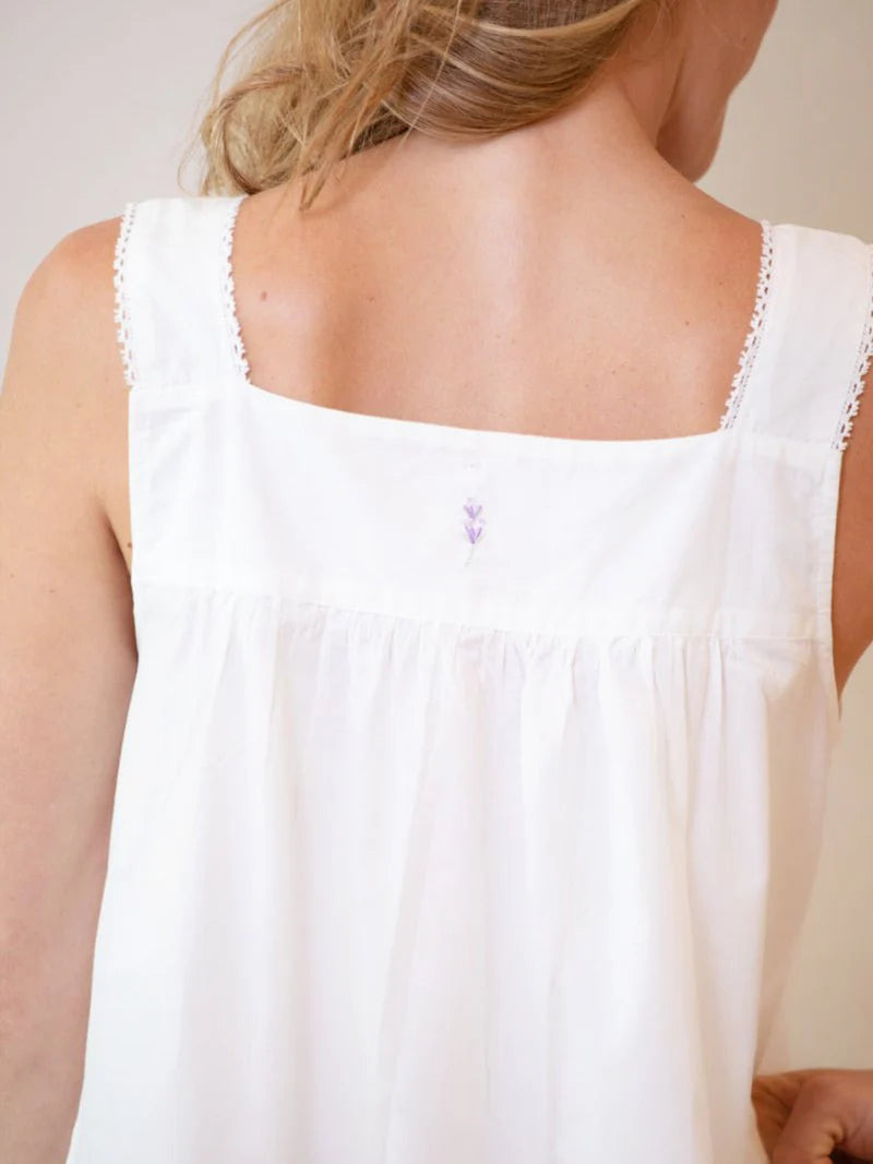 Jacaranda Living Violet White Cotton Nightgown