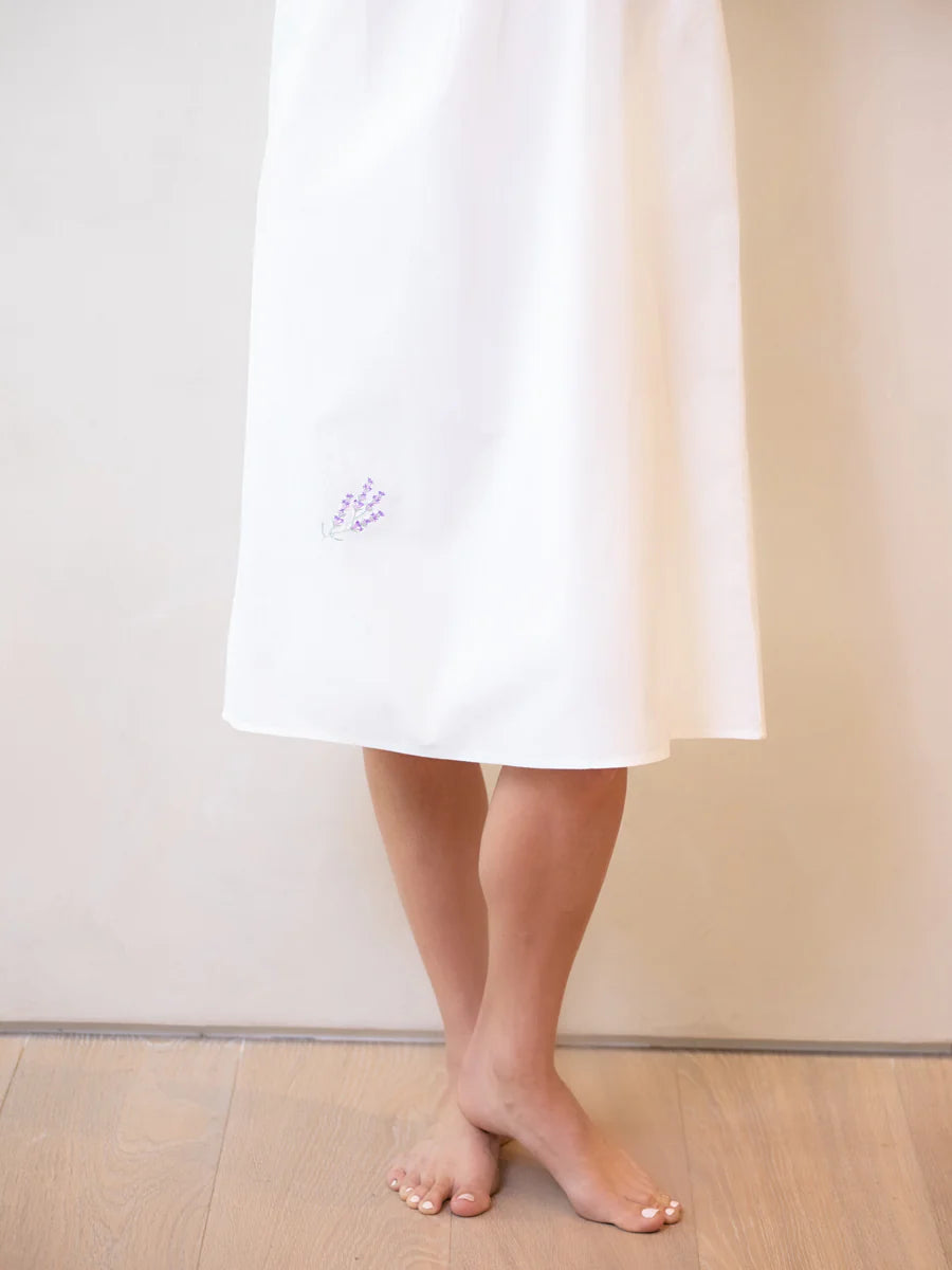 Jacaranda Living Violet White Cotton Nightgown
