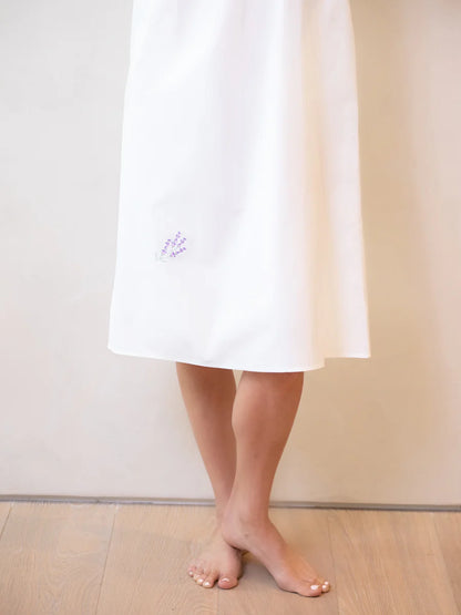 Jacaranda Living Violet White Cotton Nightgown
