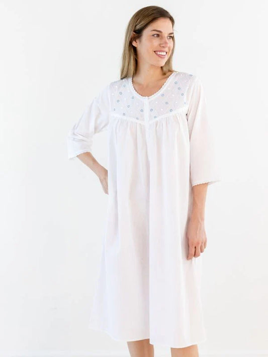 Jacaranda Alice White Cotton Nightgown