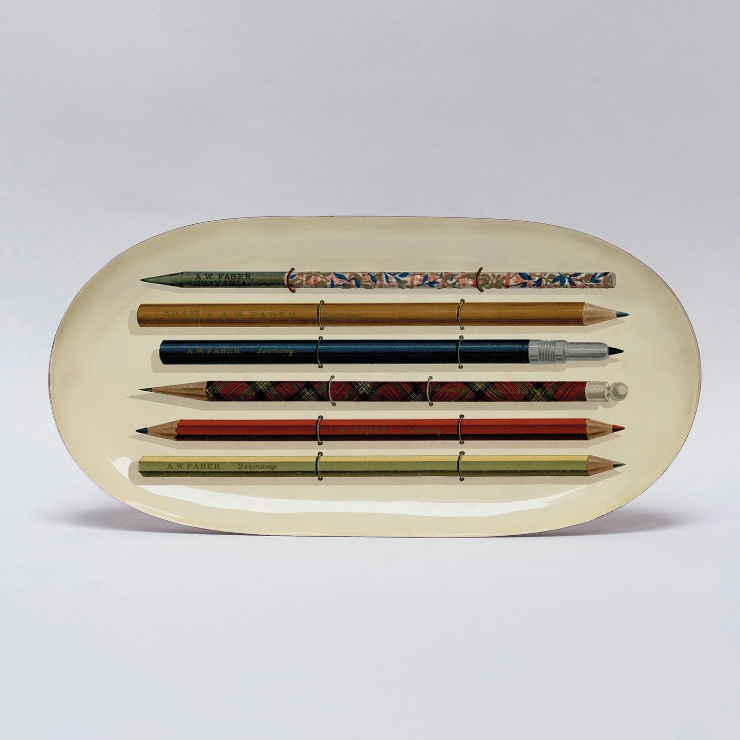 Vintage Pencils oval tray
