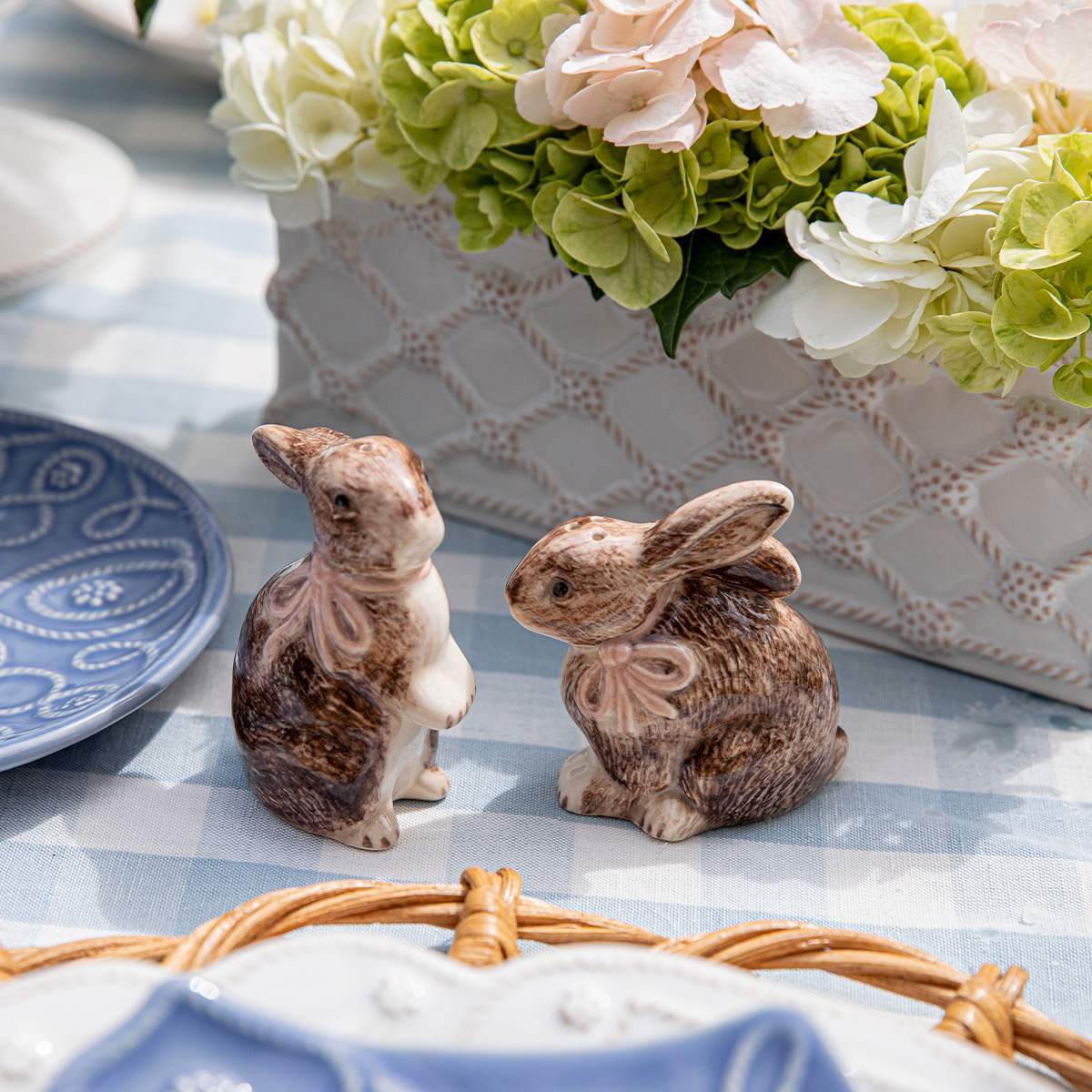 Juliska Clever Creatures Bunny Salt and Pepper Set/2pc - Napoleon & Josephine - Multi