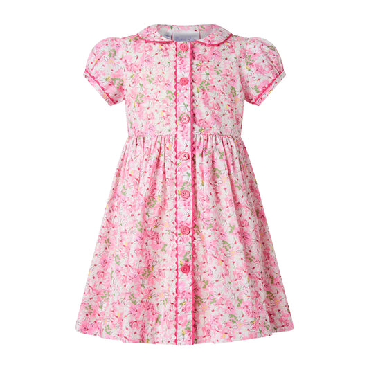 Rachel Riley Daisy Button Front Dress Pink 2Y