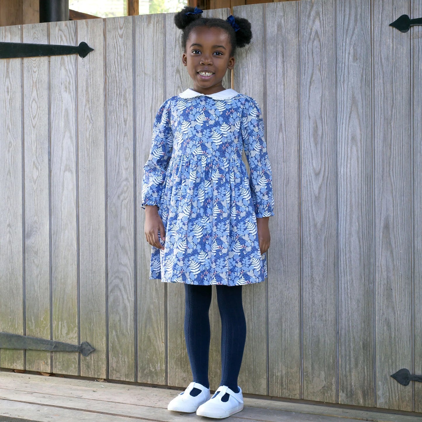 Rachel Riley Acorn Leaf Peter Pan Collar Dress