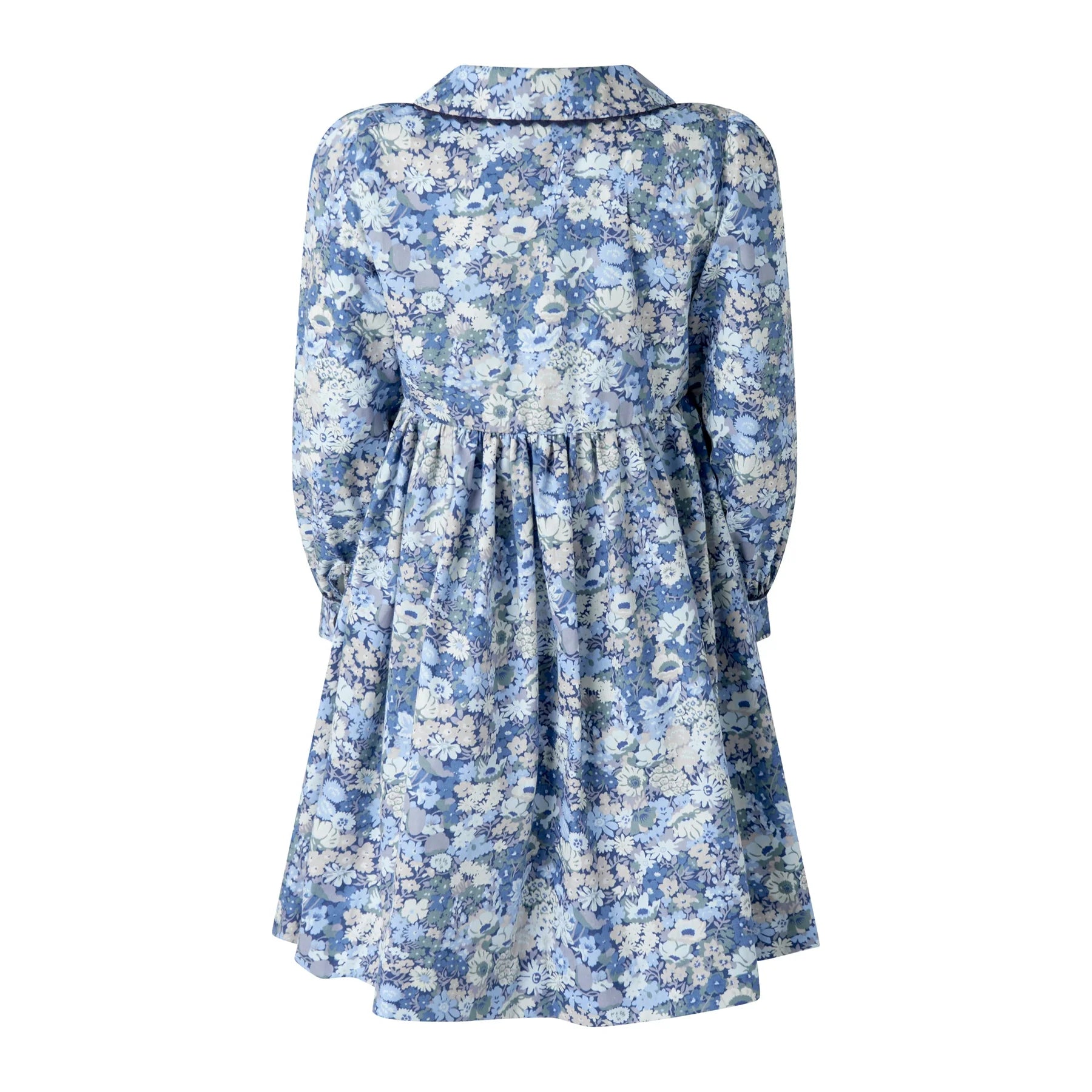 Rachel Riley Navy Floral Long Sleeve Button-Front Dress