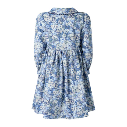 Rachel Riley Navy Floral Long Sleeve Button-Front Dress