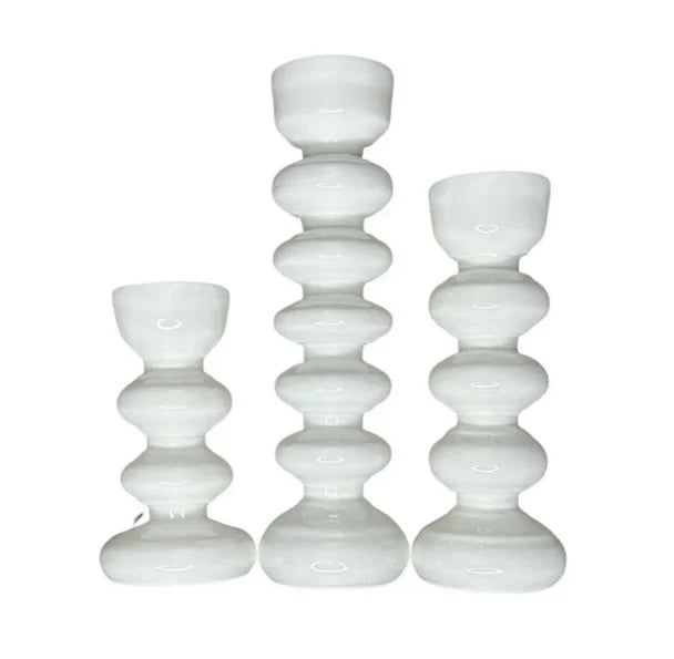 Lacquer Candlestick - Off White