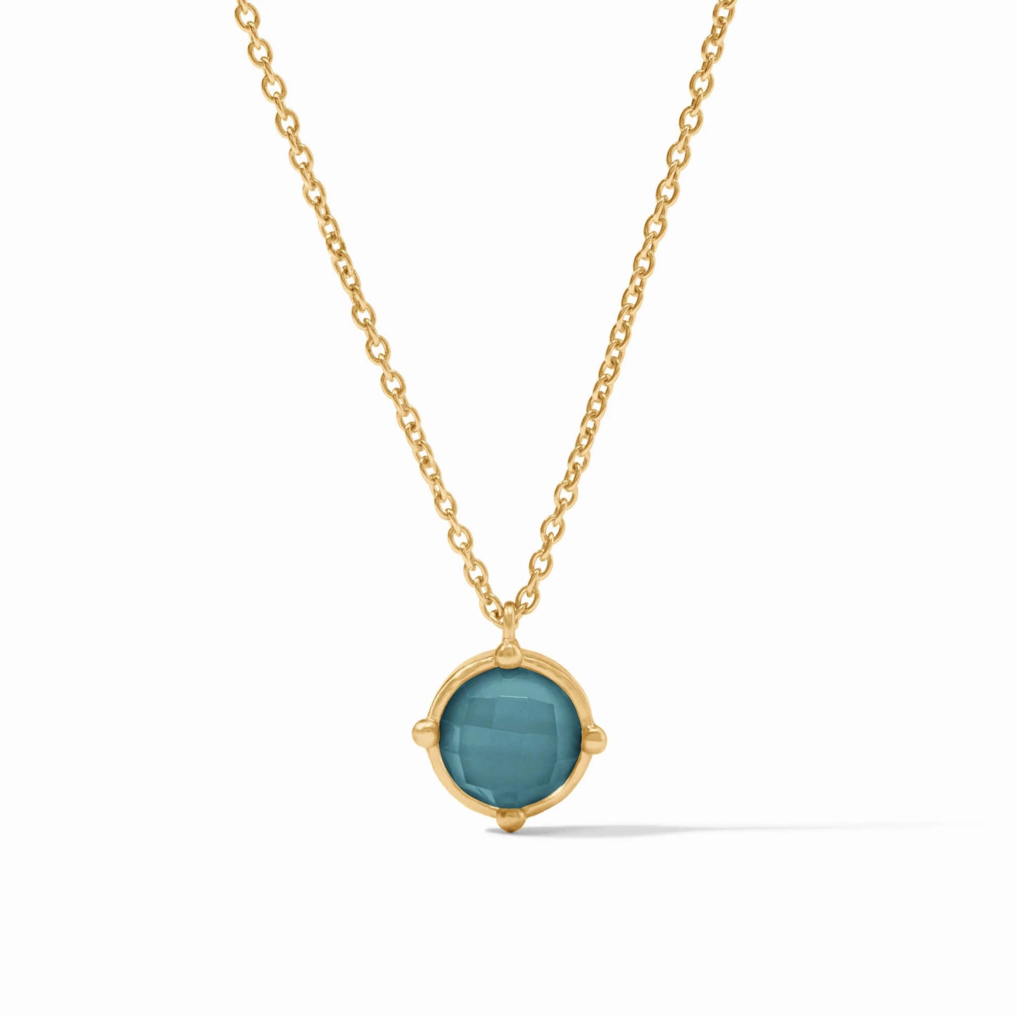Julie Vos Honeybee Solitaire Necklace - Iridescent Montana Blue