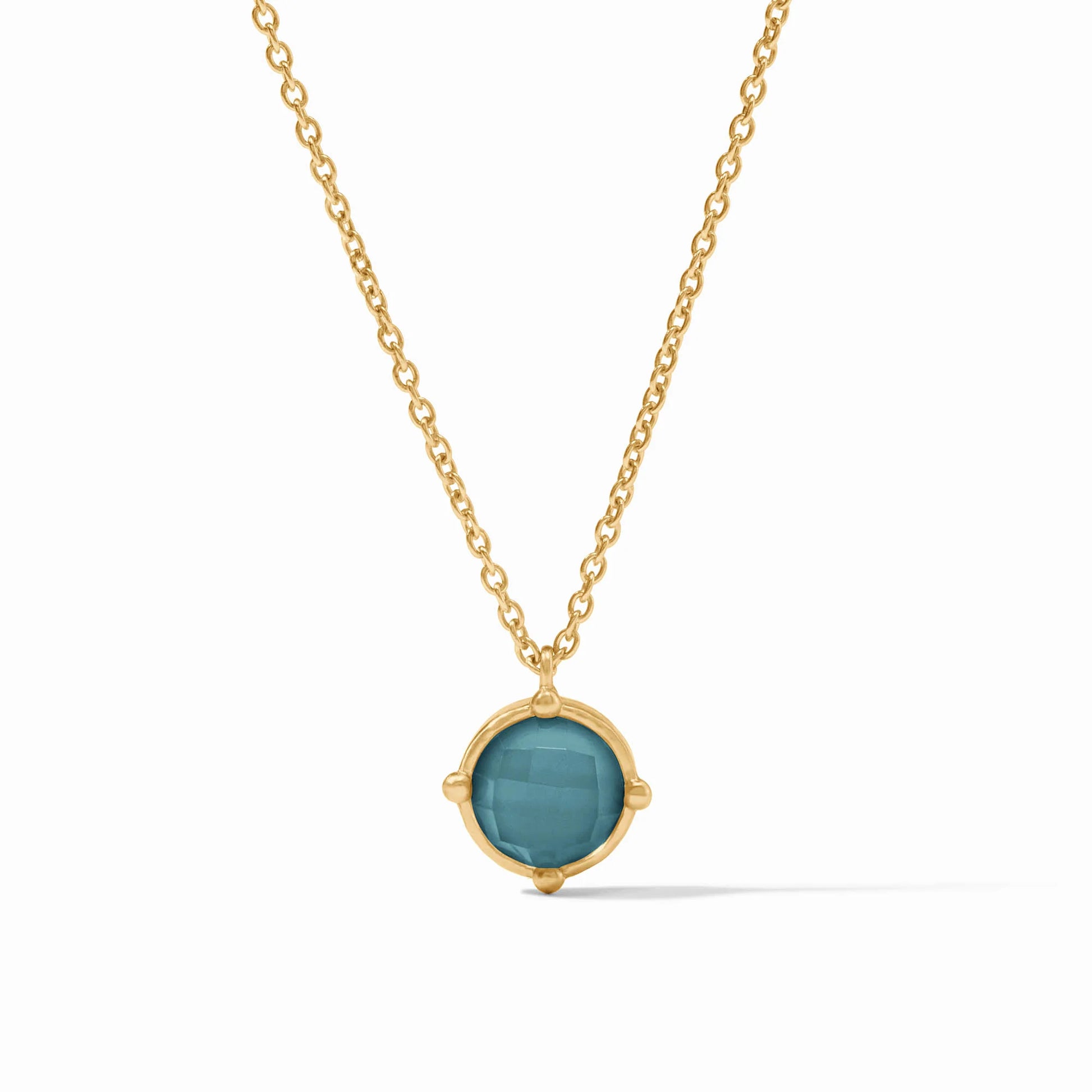 Julie Vos Honeybee Solitaire Necklace - Iridescent Montana Blue