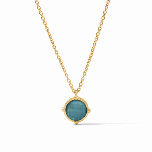 Julie Vos Honeybee Solitaire Necklace - Iridescent Montana Blue