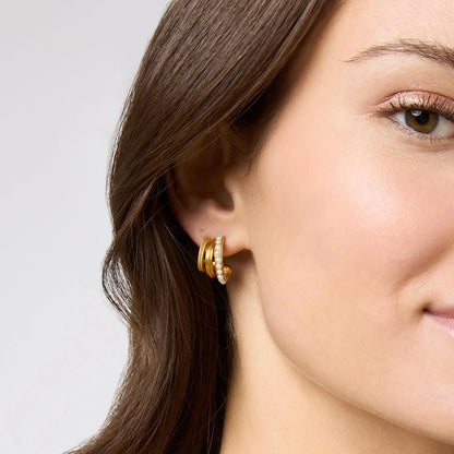 Julie Vos Hydra Triple Hoop Pearl Earring