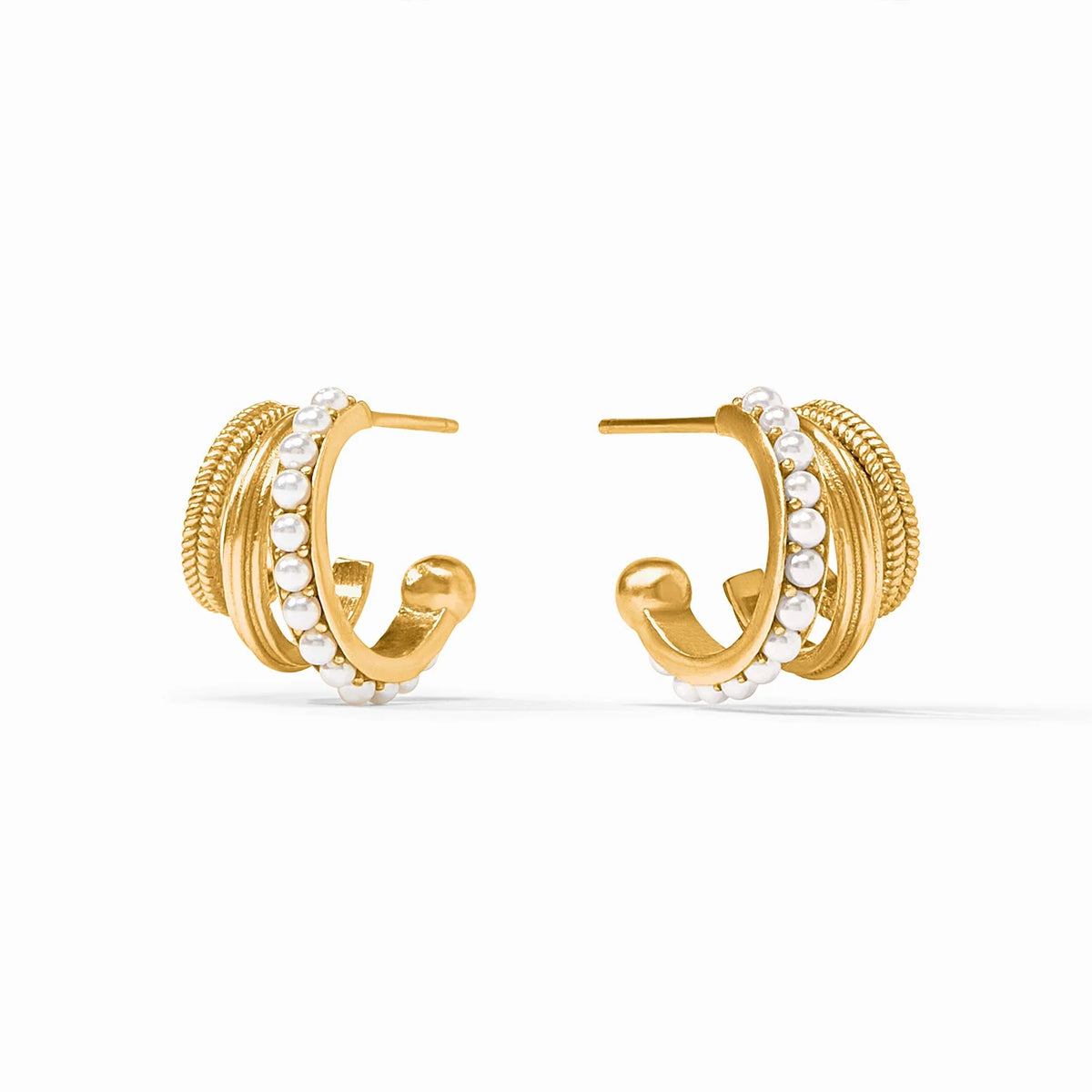 Julie Vos Hydra Triple Hoop Pearl Earring