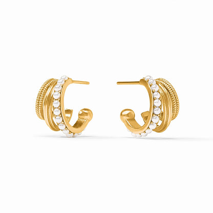 Julie Vos Hydra Triple Hoop Pearl Earring
