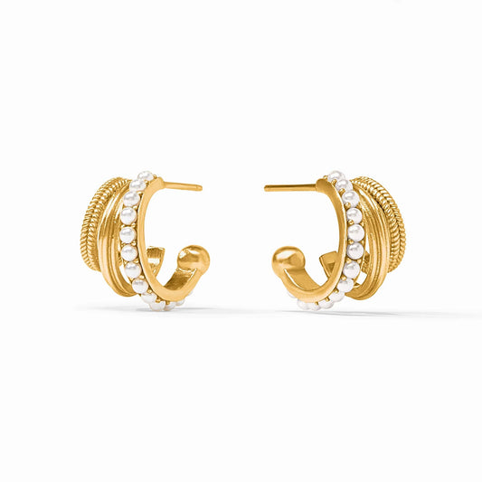 Julie Vos Hydra Triple Hoop Pearl Earring