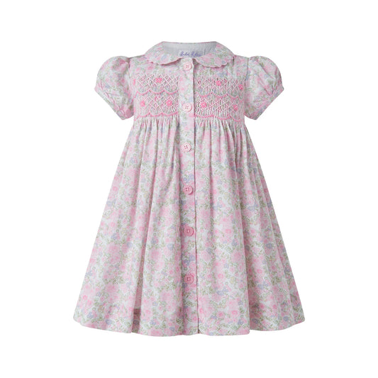 Rachel Riley Ditsy Bloom Smocked Button-Front Dress & Bloomers