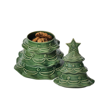 Juliska Berry & Thread Christmas Tree Cookie Jar With Lid - Basil- La Petite Maison